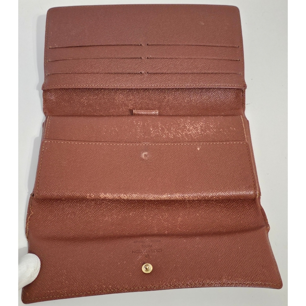 Louise Vuitton Vintage 2001 Brown Monogram Canvas Porte Tresor Long Wallet - Picture 4 of 16